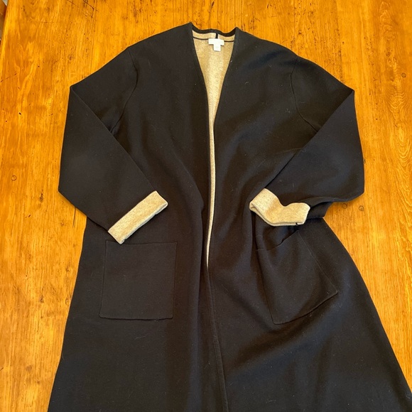 J. Jill Sweaters - J. Jill Black and Tan Open Cardigan XL
